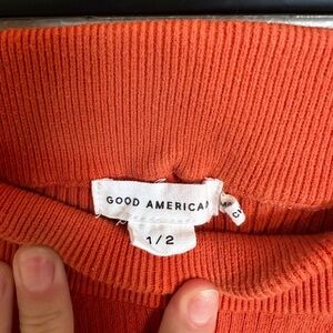 Good American Women's Vibrant Orange Flare Pants
